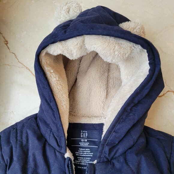 GAP Sherpa One-Piece (Winter) - 12-18 Months - Dark Night - Picture 2 of 5